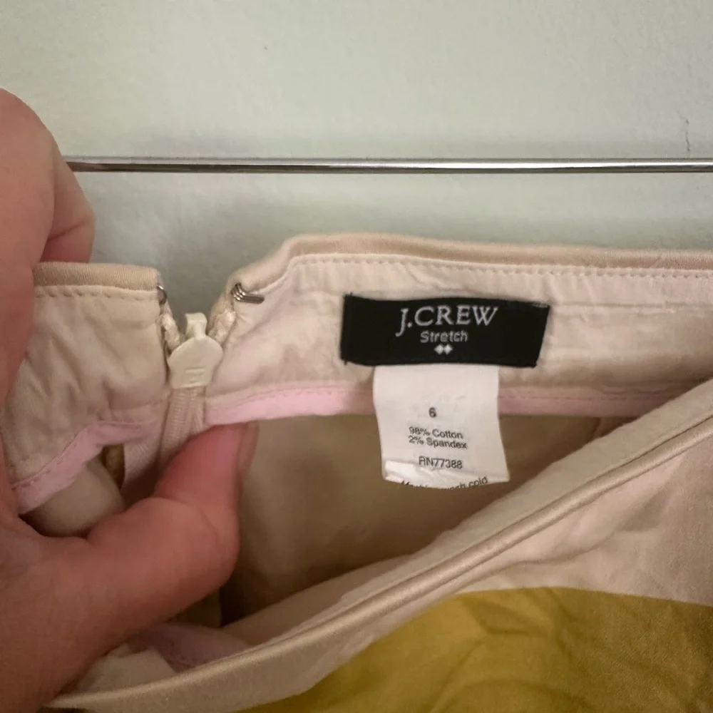 J. Crew Cream and Gold A-Line Skirt